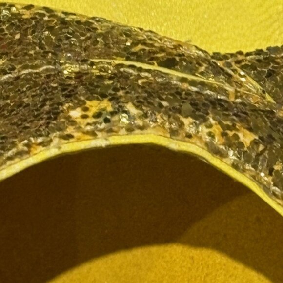 Betsey Johnson Polly Gold Glitter Mules Yellow size 8 - Picture 12 of 13
